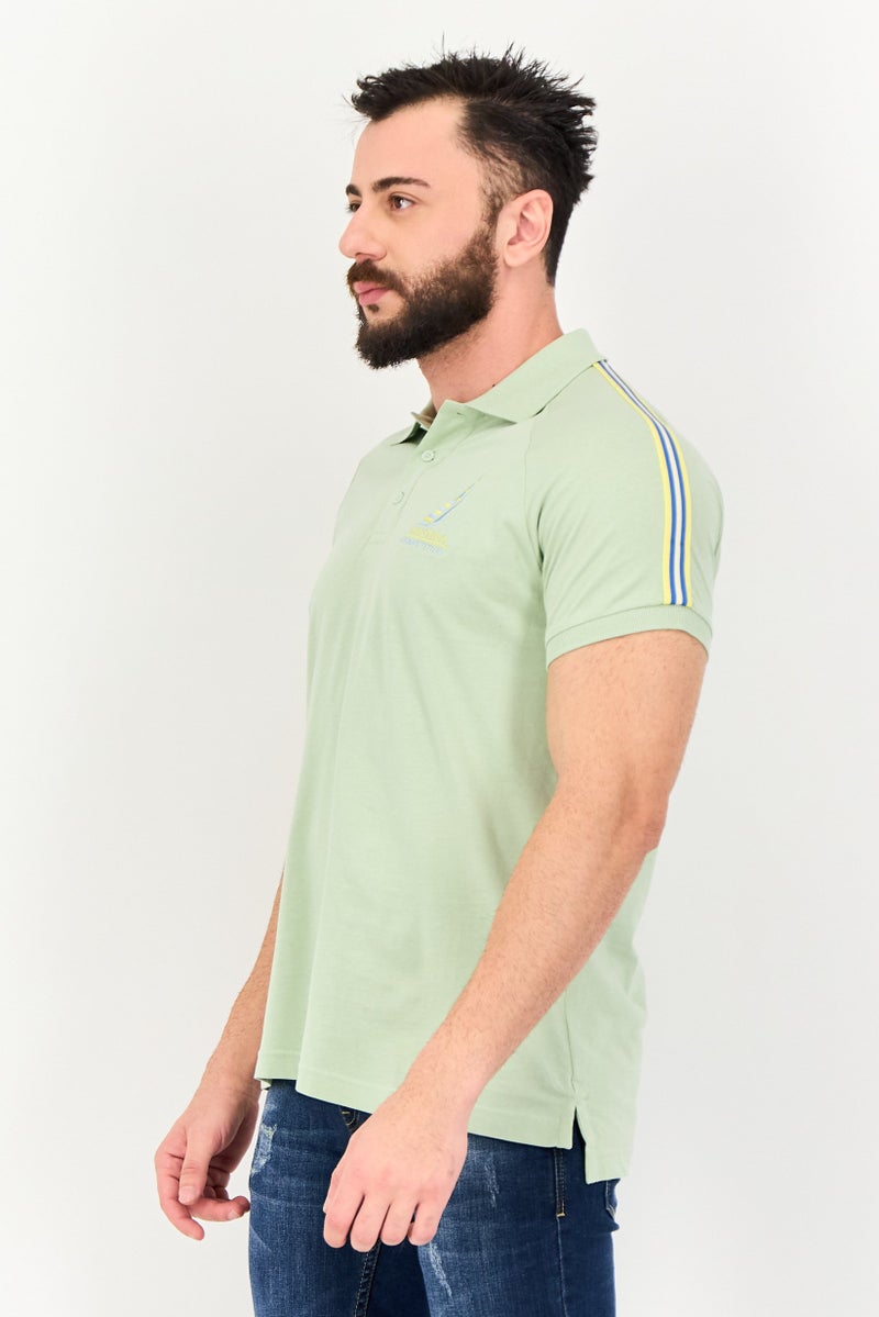 NAUTICA Men Regular Fit Embroidered Logo Short Sleeve Polo Shirt, Green - Image 2