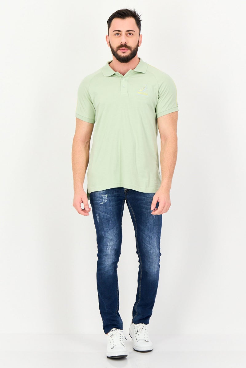 NAUTICA Men Regular Fit Embroidered Logo Short Sleeve Polo Shirt, Green - Image 4
