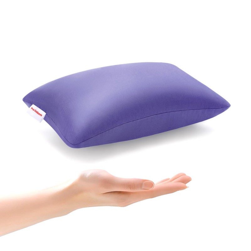 Pro Goleem Small Pillow 11’’x6’’x2.5’’ for Camping and Traveling with Name Tag Mini Tiny Pillow for Toddler Sleeping and Chair Car Air Nap Neck Lumbar Knee Rest Pillows, Lavender - Image 1