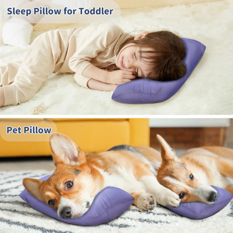 Pro Goleem Small Pillow 11’’x6’’x2.5’’ for Camping and Traveling with Name Tag Mini Tiny Pillow for Toddler Sleeping and Chair Car Air Nap Neck Lumbar Knee Rest Pillows, Lavender - Image 4