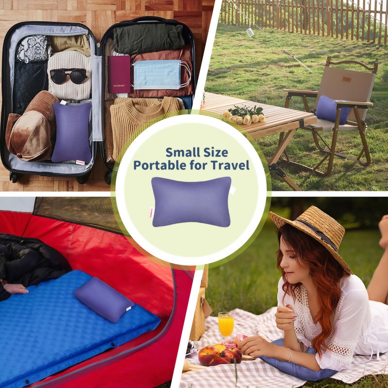 Pro Goleem Small Pillow 11’’x6’’x2.5’’ for Camping and Traveling with Name Tag Mini Tiny Pillow for Toddler Sleeping and Chair Car Air Nap Neck Lumbar Knee Rest Pillows, Lavender - Image 2