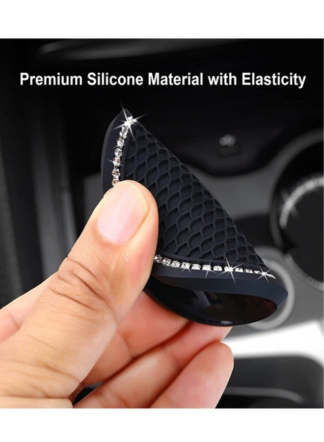 2PCS Bling Car Cup Coaster 2.75 Inch Auto Car Cup Holder Insert Coasters Silicone Anti-Slip Crystal Rhinestone Drink Car Cup Mat - Image 4