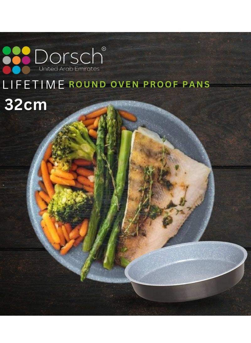 Dorsch Danish Design Non-Stick Round Pan - Ceramic Coating, PTFE Free, TUV Tested, Oven Safe, High-Grade Aluminum, Scratch Resistant, Easy to Clean, Durable, Eco-Friendly, PFOA Free, Heat Resistant (32 CM) - Image 3