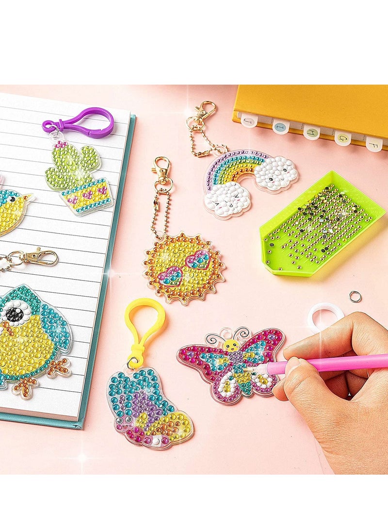 Joshberg - Diamond Painting Kit with Keychains Make Your Own GEM Keychains Acrylic Paint Art Kit for Kids - Image 1