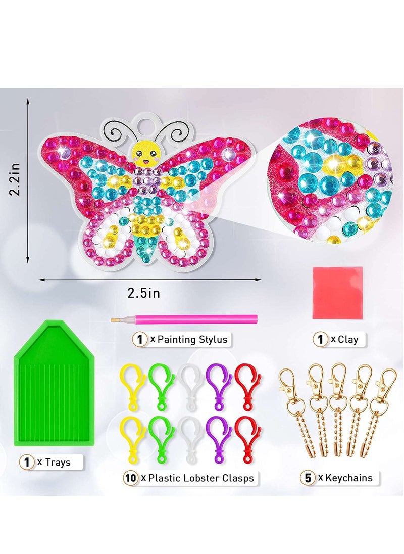 Joshberg - Diamond Painting Kit with Keychains Make Your Own GEM Keychains Acrylic Paint Art Kit for Kids - Image 1