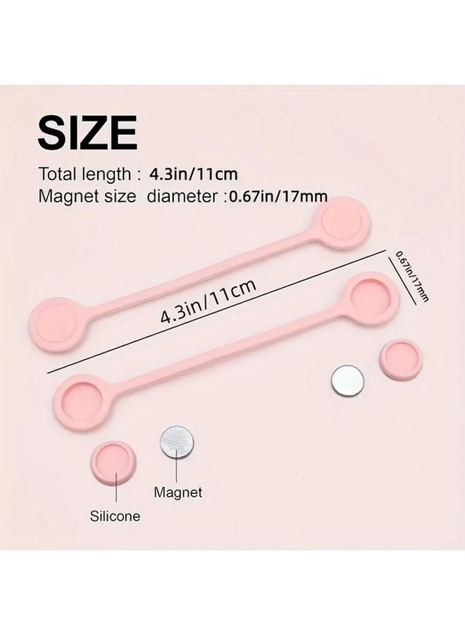 Black Magnetic Cable Ties Reusable Silicone Cord Organizer Tech Accessories Storage - Image 4