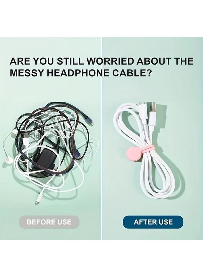 Black Magnetic Cable Ties Reusable Silicone Cord Organizer Tech Accessories Storage - Image 5