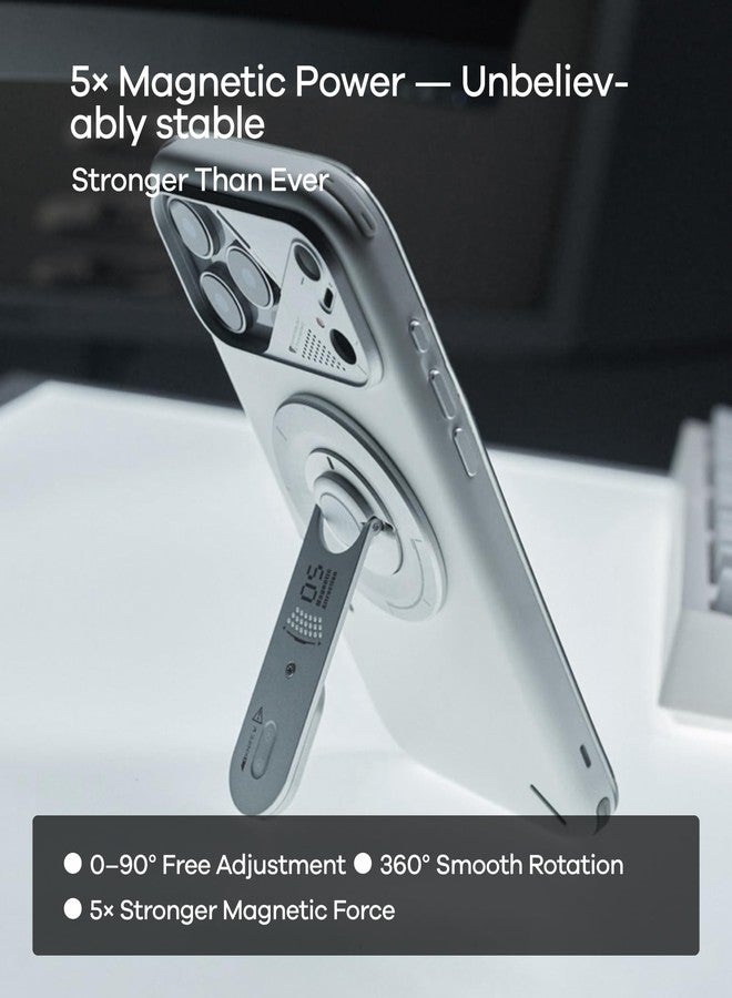 Aulumu G05 Air for MagSafe Grip Stand | Rotation Angle Adjustment |Aluminium Alloy Ultra Light & Ultra Thin | with Box Opener- Silver - Image 3