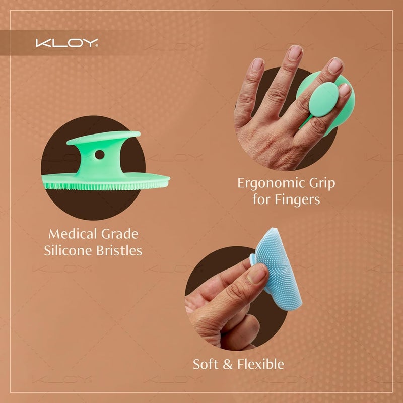 كلوي( فرشاة تنظيف الوجه السيليكونية من Kloy لإزالة الخلايا الميتة والتدليك (عبوة تحتوي على 2 قطعة) - Image 2