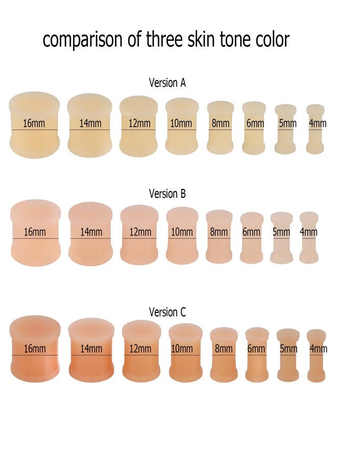NewkeepsR Silicone 2G(6mm) Hider Flesh Skin Tone Double Flared Plug for Ear Lobe Piercing-Light Peach Color - Image 3