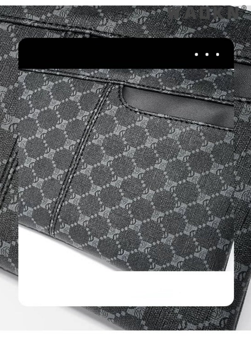 WAOKN Men's Leather Handbag: Fashionable, Durable & Versatile Large Clutch Bag - Perfect for Business, Travel, and Everyday Use，A large capacity leather handbag with a stylish, simple, casual, and stylish design that is durable and multifunctional. It is very suitable for business, travel, and daily travel - Image 5
