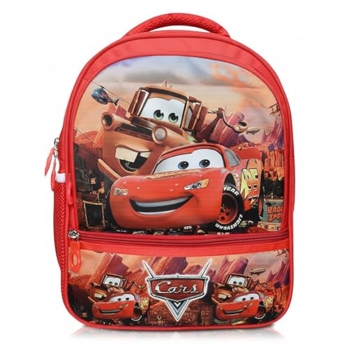 Stylbase Car Kids School Bags for Boys And Girls Printed Cartoon Waterproof Bag | Kids Backpack Ideal for ukg Nursery 1st class Ages 5-7 Years Boys And Girls (14 inches 18L) - Image 1