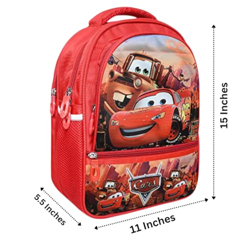 Stylbase Car Kids School Bags for Boys And Girls Printed Cartoon Waterproof Bag | Kids Backpack Ideal for ukg Nursery 1st class Ages 5-7 Years Boys And Girls (14 inches 18L) - Image 4