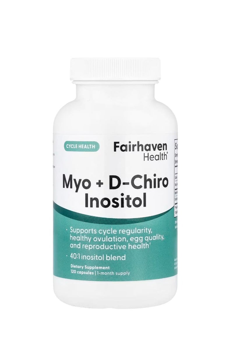 fairhaven health Inositol Myo + D-Chiro 120 Capsules - Image 1