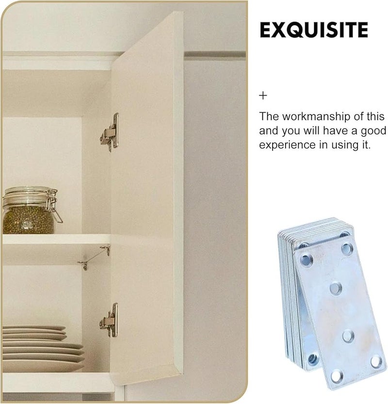 ألواح قوس تصليح حديدي مسطح ثقيل 10 قطع دعامات زاوية مستقيمة لأثاث الخشب - Image 4