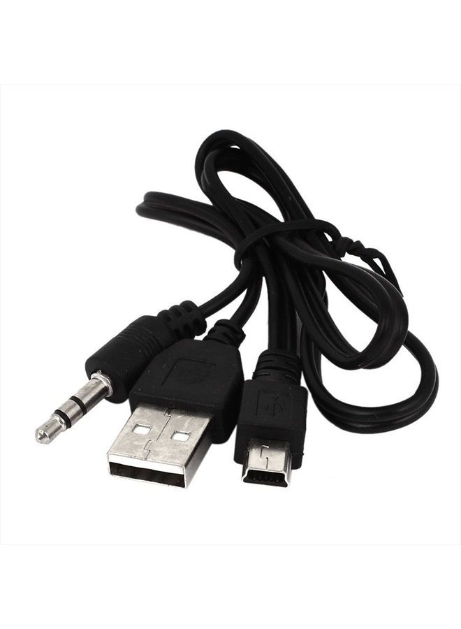 Eagleggo كابل شحن USB2.0 إلى موصل ميني B ذكر وسلك صوت موصل جاك 3.5 مم لسماعات iHome IHM60 IHM61 IHM59 مكبرات صوت MP3/MP4 سماعة بلوتوث (ميني USB) - Image 1