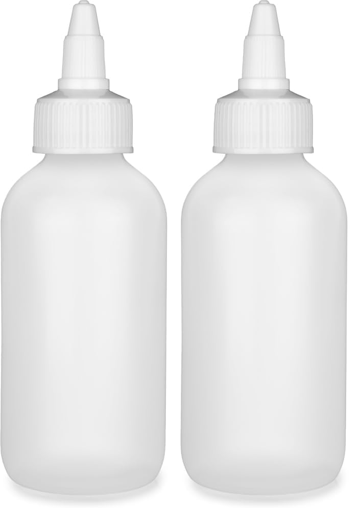 BRIGHTFROM Twist Top Applicator Bottles Squeeze 4 OZ Empty Plastic Bottles Refillable OpenClose Nozzle  Multi Purpose Pack of 2 - Image 1