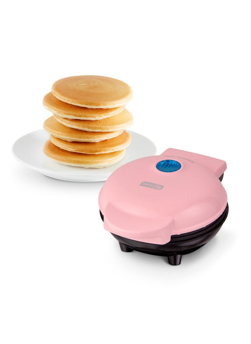 Dash DASH Mini Maker Electric Round Griddle for Individual Pancakes Cookies Eggs  other on the go Breakfast Lunch  Snacks with Indicator Light  Included Recipe Book  Pink 