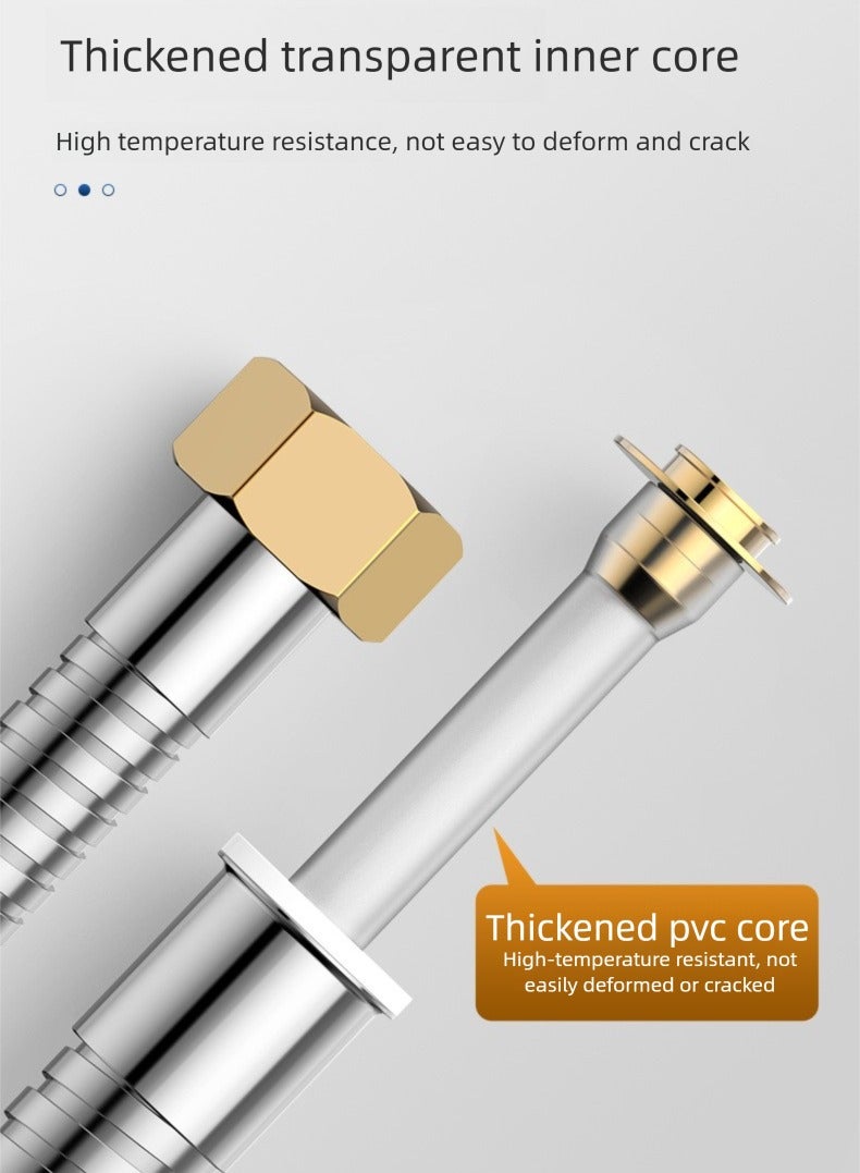 200CM Extra Long Stainless Steel Shower Hose, 360° Anti-twist, Stainless Steel Anti-twist Flexible Shower Hose 2M，Shower hose 78inch - Image 4