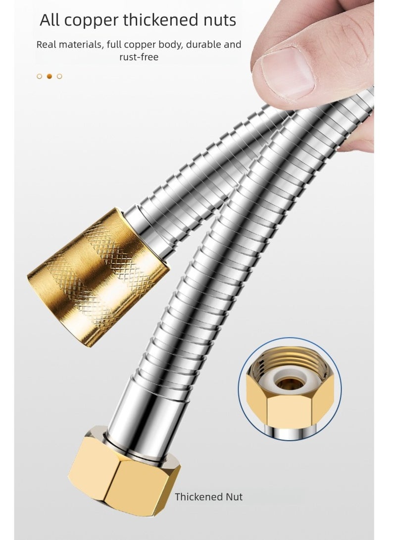 200CM Extra Long Stainless Steel Shower Hose, 360° Anti-twist, Stainless Steel Anti-twist Flexible Shower Hose 2M，Shower hose 78inch - Image 3