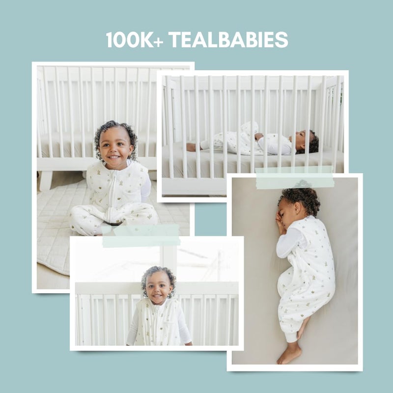 Tealbee Dreamsuit Toddler Sleep Sack with Feet â€“ Walker Sleep Bag with Legs, Rayon made from Bamboo, Summer 0.8 TOG, 2-Way Zipper, 12m-2T - Cactus - Image 5