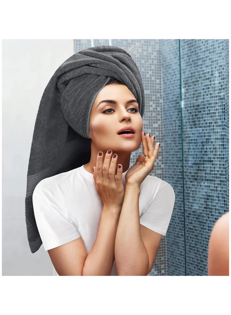 Comfy 8 Piece Charcoal Grey Highly Absorbent 600Gsm Hotel Quality Combed Cotton Towel Set - Image 3
