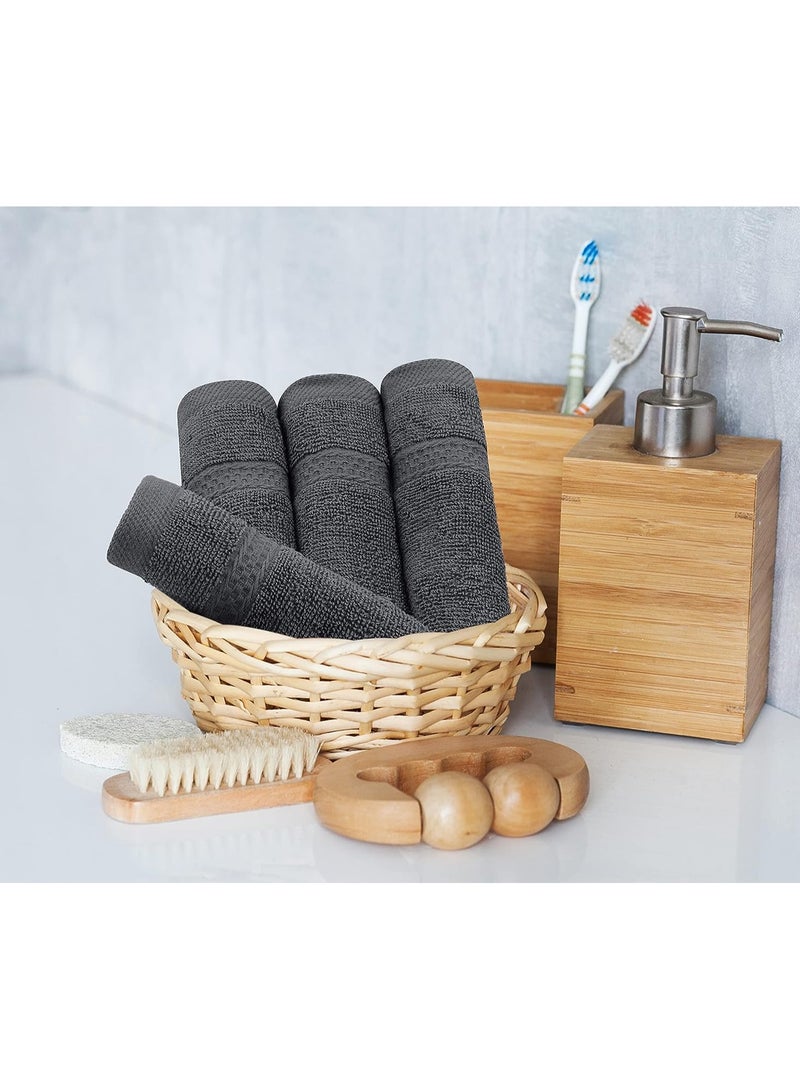 Comfy 8 Piece Charcoal Grey Highly Absorbent 600Gsm Hotel Quality Combed Cotton Towel Set - Image 4