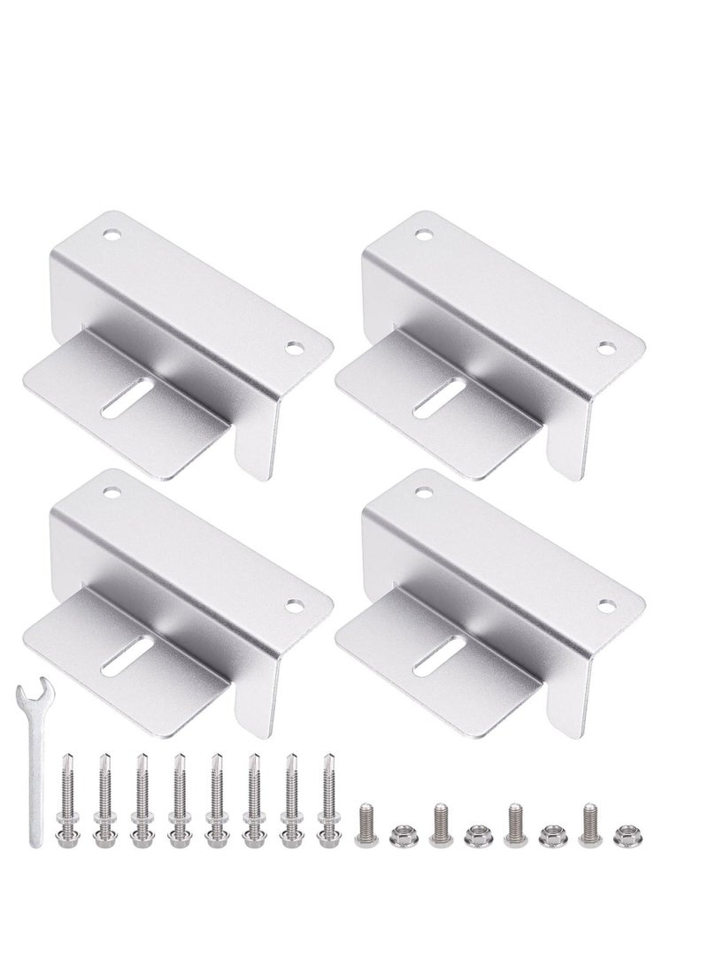 SYOSI Solar Panel Mounting Bracket, 4Pcs Aluminum Solar Panel Z Brackets with Nuts and Bolts, Roof Solar Panel Bracket for RV, Boat, Wall, Caravans, Yacht and Other Off Gird Installation - Image 1