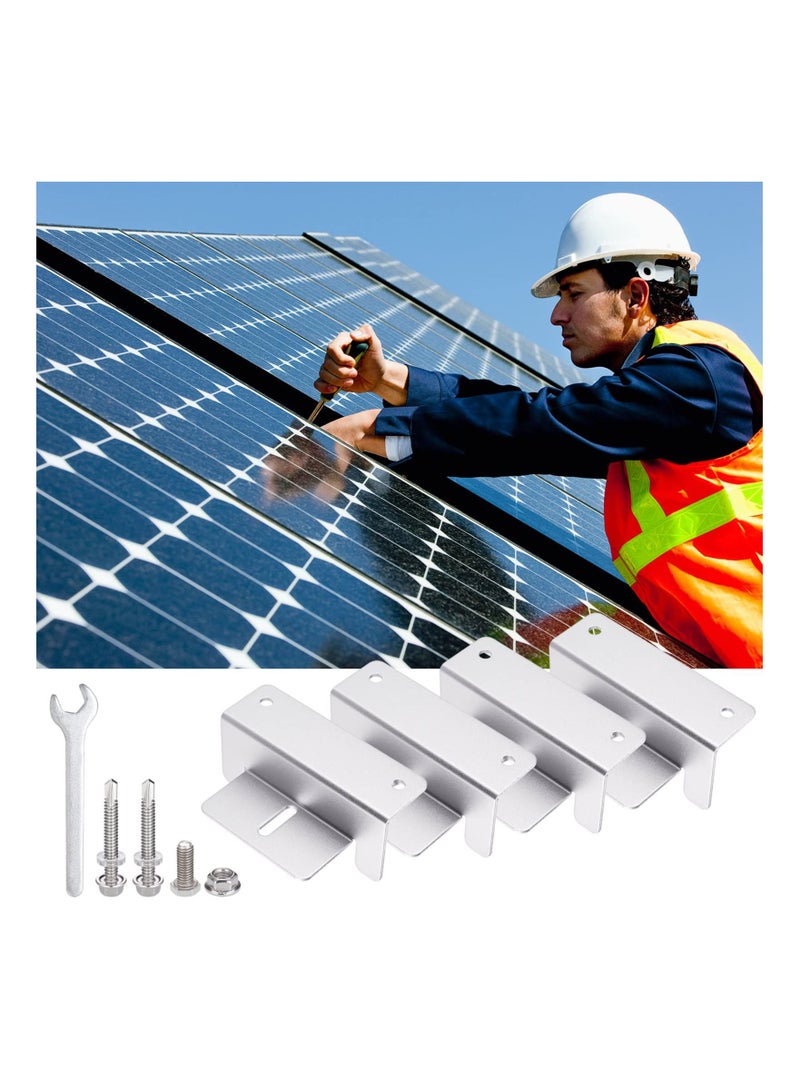 SYOSI Solar Panel Mounting Bracket, 4Pcs Aluminum Solar Panel Z Brackets with Nuts and Bolts, Roof Solar Panel Bracket for RV, Boat, Wall, Caravans, Yacht and Other Off Gird Installation - Image 5