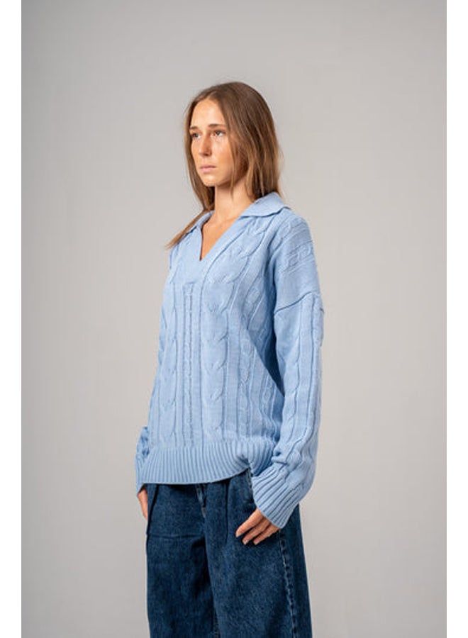 ASTK Cable Pullover With Collar - Image 2