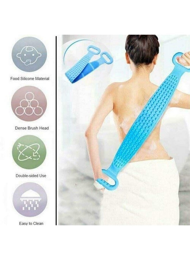 Naivete Naivete Silicone Body Back Scrubber, Double Side Bathing Brush for Skin Deep Cleaning Massage, Dead Skin Removal Exfoliating Belt for Shower, Easy to Clean, Lathers Well for Men & Women,1pc - Image 4