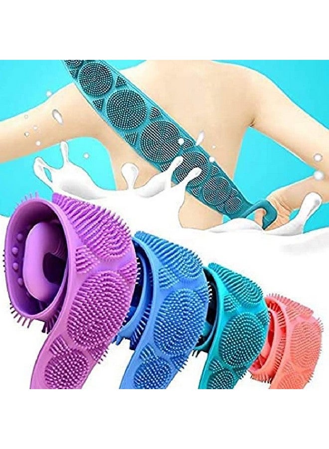 Naivete Naivete Silicone Body Back Scrubber, Double Side Bathing Brush for Skin Deep Cleaning Massage, Dead Skin Removal Exfoliating Belt for Shower, Easy to Clean, Lathers Well for Men & Women,1pc - Image 5