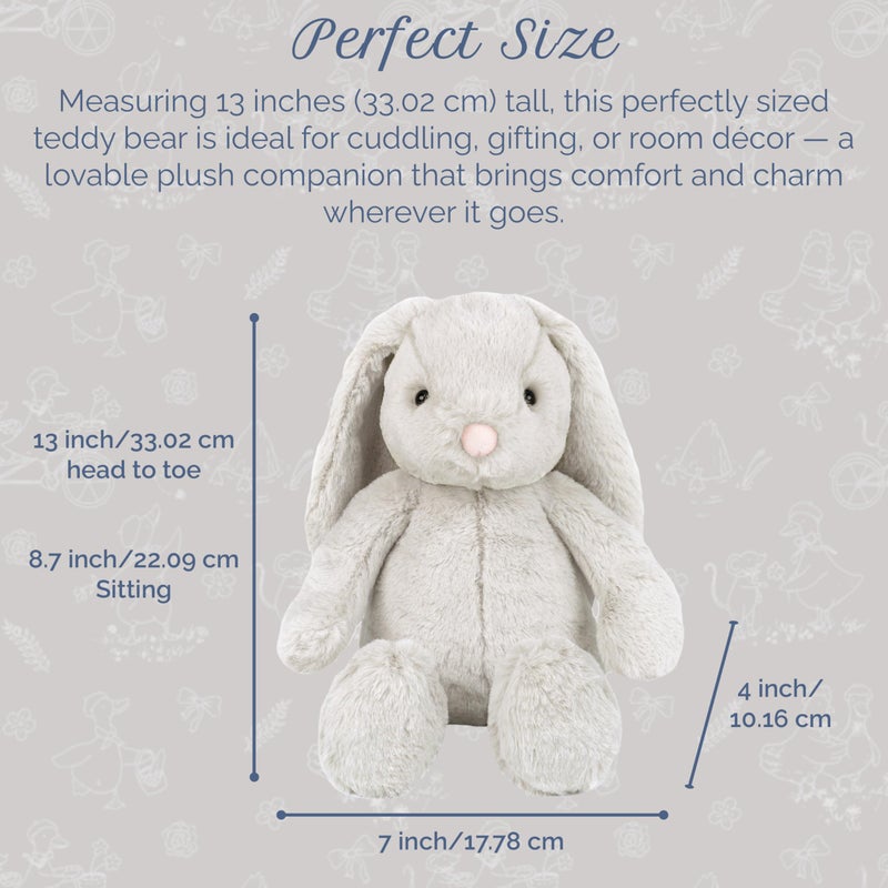 MON AMI Sterling Bunny Stuffed Animal â€“ 13-Inch Soft Plush Rabbit | Huggable Bunny for Kids of All Ages | Adorable Valentineâ€™s Day & Everyday Gift - Image 3