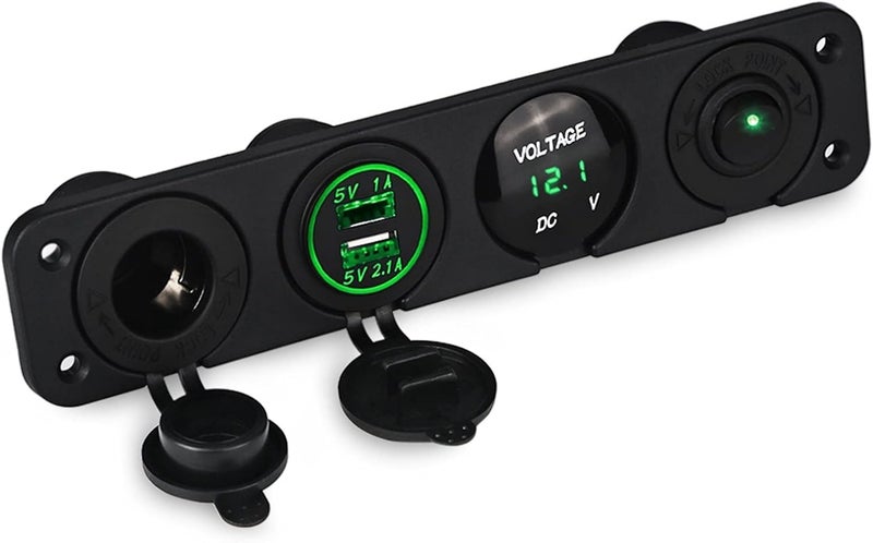 Wivplex 12V Marine Switch Panel with Dual USB Charger - Image 1