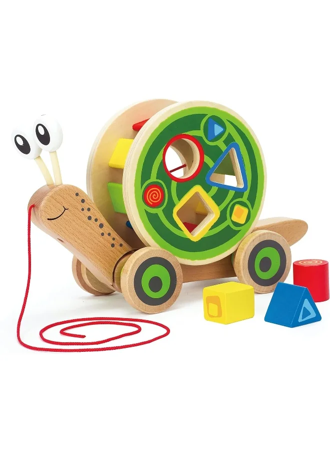 هيب Hape Walk-A-Long Snail Pull Toy for Toddlers