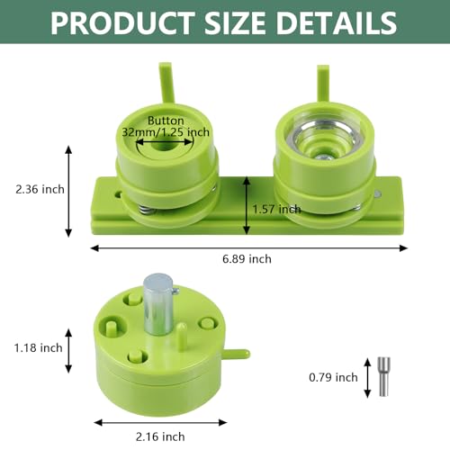 MK.Bear 32mm/1.25 inch Green Button Mold, Plastic, Round, Slide Button Badge Machines, 1 Piece - Image 2