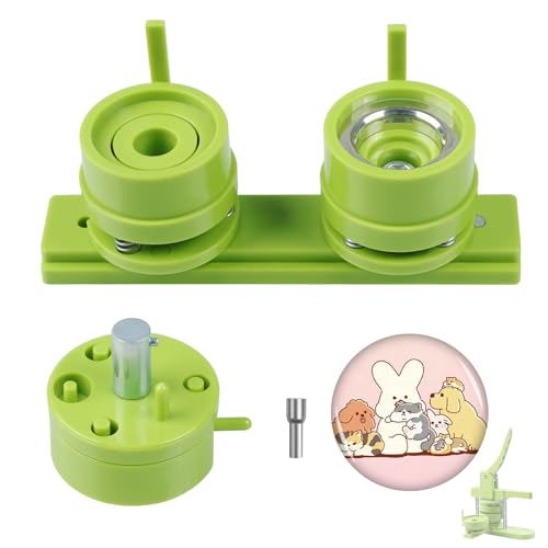 MK.Bear 32mm/1.25 inch Green Button Mold, Plastic, Round, Slide Button Badge Machines, 1 Piece - Image 1