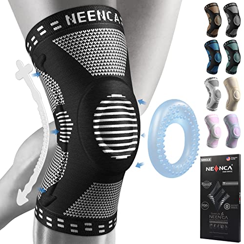 NEENCA Professional Knee Brace for Pain Relief, Medical Knee Support with Patella Pad & Side Stabilizers, Compression Knee Sleeve for Meniscus Tear, ACL, Joint Pain, Runner, Workout - Single - Image 1