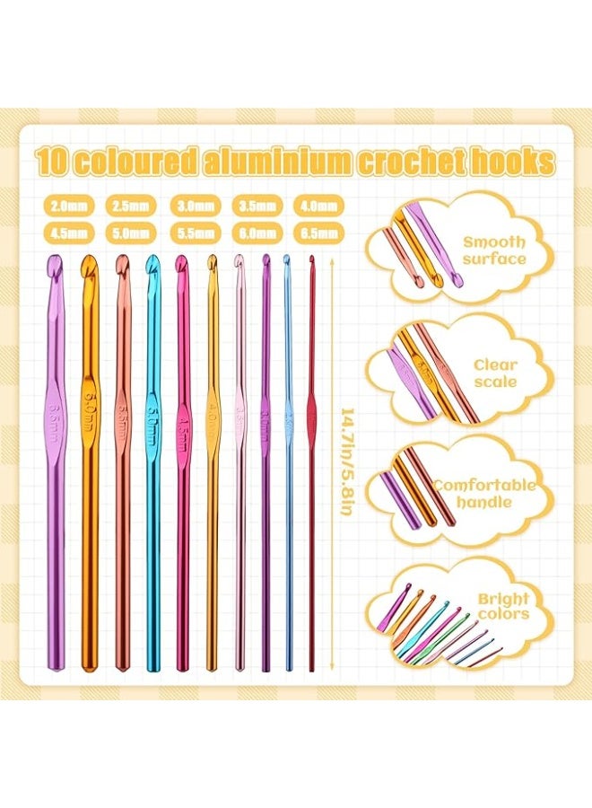 54 Pcs Crochet Needles Set, Crochet Hooks Kit with Storage Case, Ergonomic Knitting Needles Stitch Marker DIY Hand Knitting Craft Art Tools for Beginners - Image 3