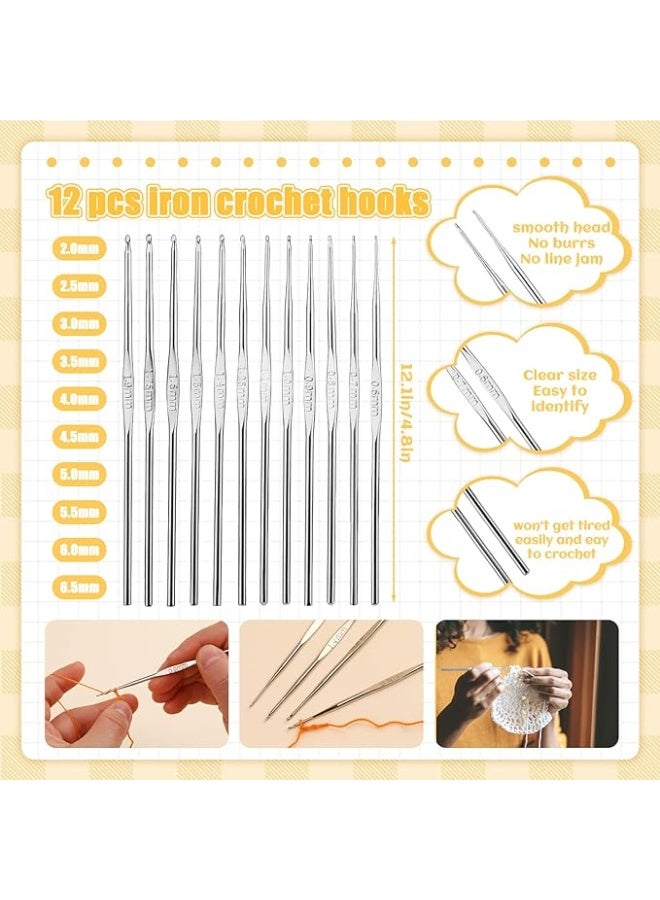 54 Pcs Crochet Needles Set, Crochet Hooks Kit with Storage Case, Ergonomic Knitting Needles Stitch Marker DIY Hand Knitting Craft Art Tools for Beginners - Image 2
