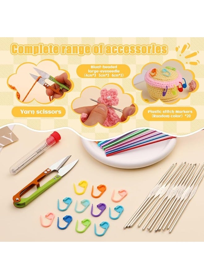 54 Pcs Crochet Needles Set, Crochet Hooks Kit with Storage Case, Ergonomic Knitting Needles Stitch Marker DIY Hand Knitting Craft Art Tools for Beginners - Image 5