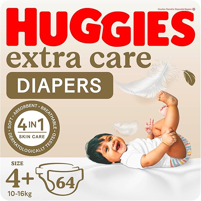 Huggies Extra Care Jumbo Pack Size 4+ - 64 Diapers