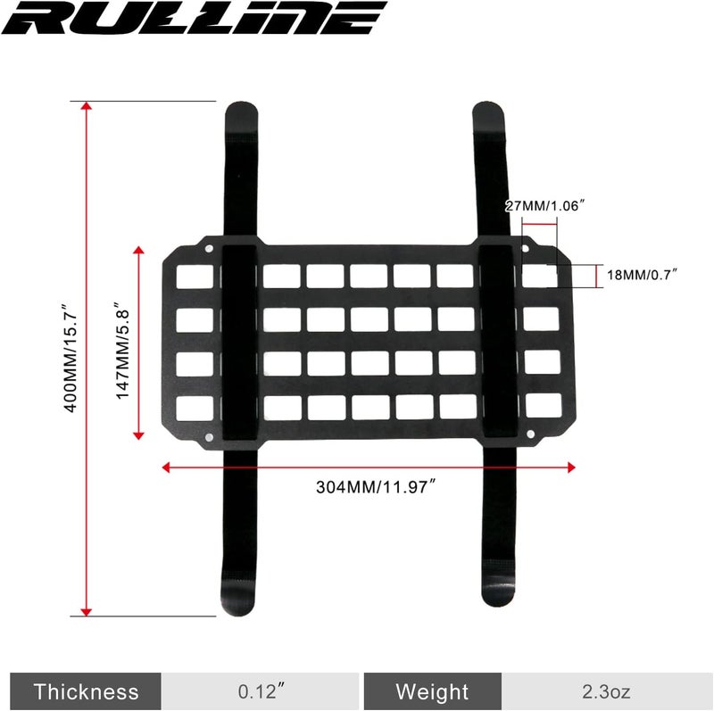 RULLINE لوحة منظم مول الصلبة لحاجب الشمس للسيارة متوافقة مع حقيبة الظهر، حامل معدات تكتيكية، جيوب مول، أدوات EDC - Image 2