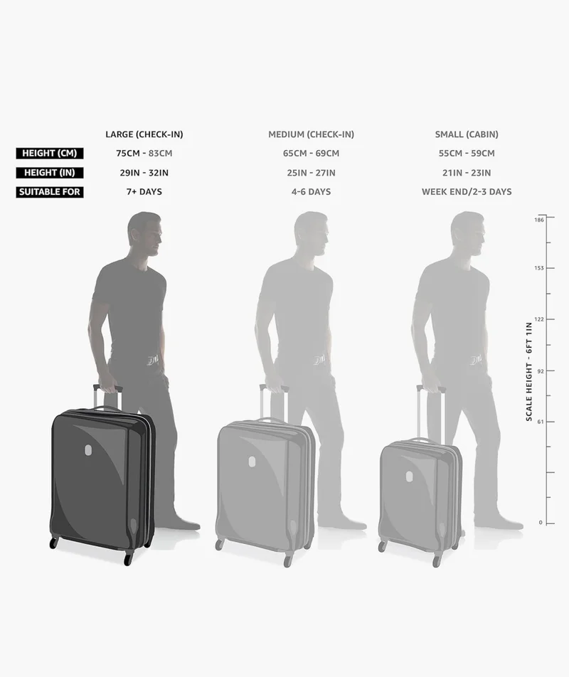 DELSEY Paris 80 Cruise 80 Cm Hardcase 4-Double Wheeled Expandable Check-In Luggage Trolley - Black  | Best Price UAE