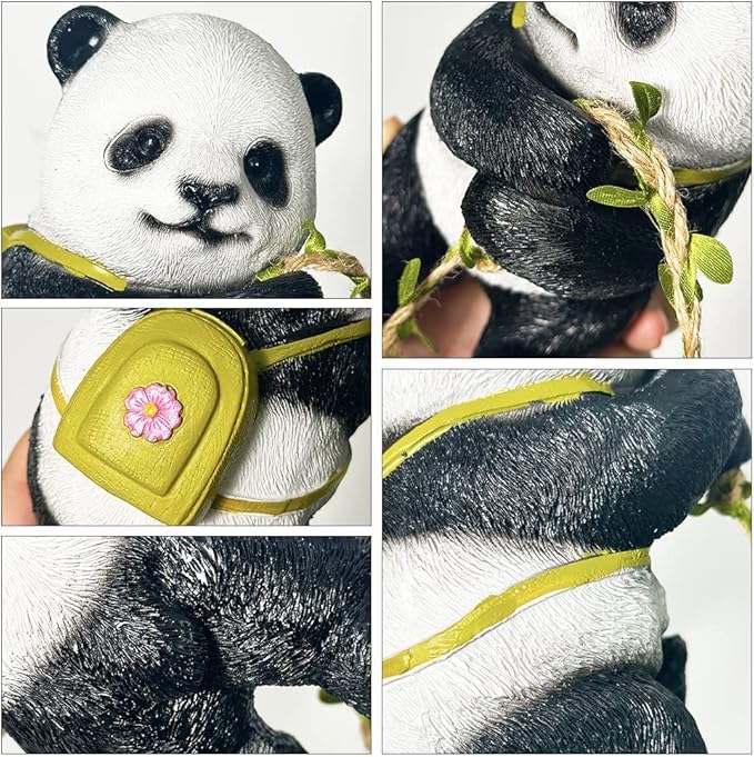 The Decorshed Fiber Outdoor Climbing and Tree Climbing Animals, Terrace, Garden, Balcony, Courtyard Decorations, and Animal Home Decoration (Panda), 71.1 x 26.7 Cm, White,Black - Image 4