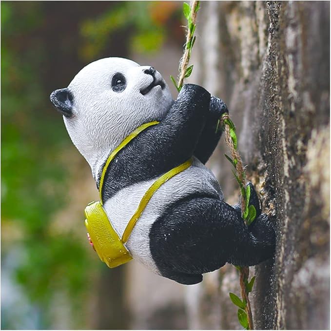 The Decorshed Fiber Outdoor Climbing and Tree Climbing Animals, Terrace, Garden, Balcony, Courtyard Decorations, and Animal Home Decoration (Panda), 71.1 x 26.7 Cm, White,Black - Image 5