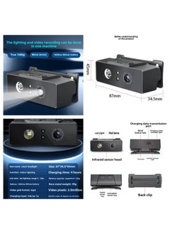 D8 High-definition Camera Head Mounted Lighting Video Record-Color:D9 Black Complete Set (no Memory)