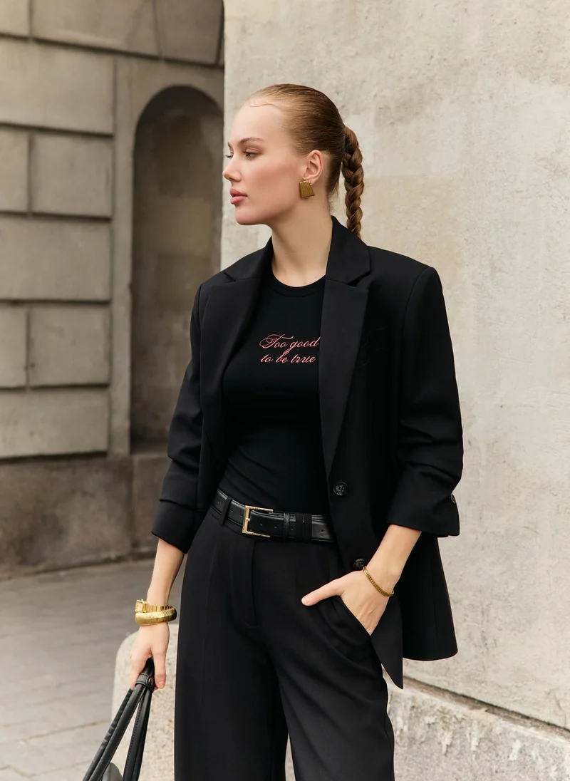 Lichi Straight jacket in suiting fabric