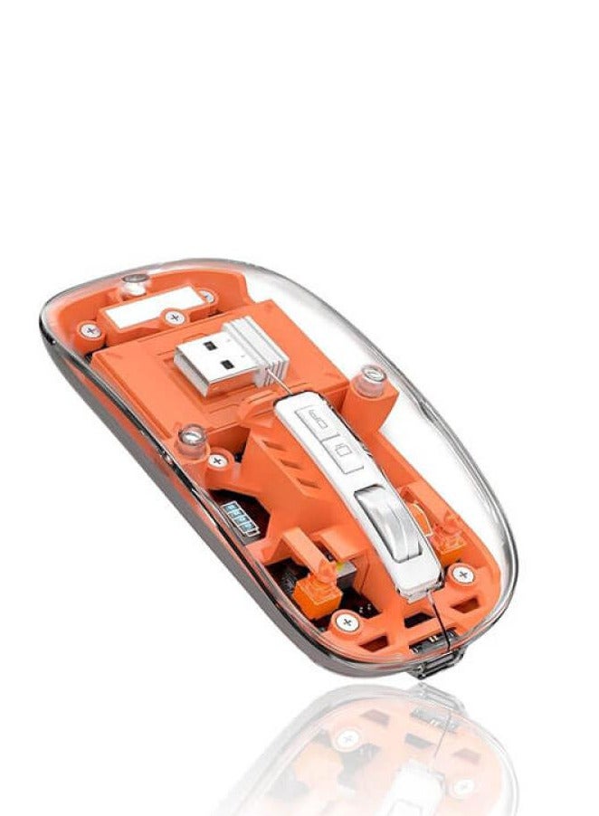Devon Transparent Wireless Gaming Mouse Bluetooth Dual Mode Adjustable 3-Device Simultaneously for PC Mac Laptop Multicolor - Image 1