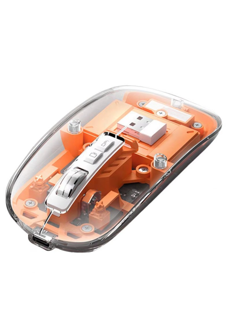 Devon Transparent Wireless Gaming Mouse Bluetooth Dual Mode Adjustable 3-Device Simultaneously for PC Mac Laptop Multicolor - Image 5